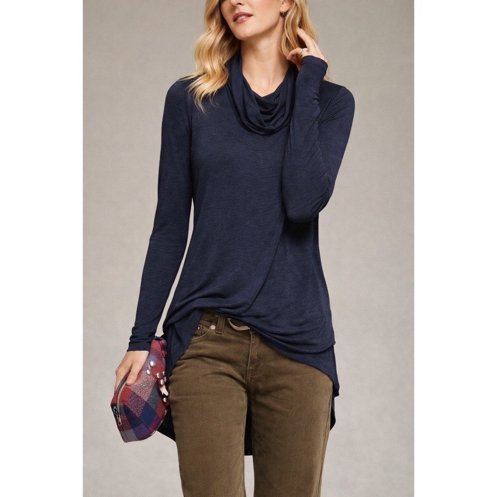 Cabi 3628 Black Cowl Neck Tunic Top Womens M Long Sleeve Stretch